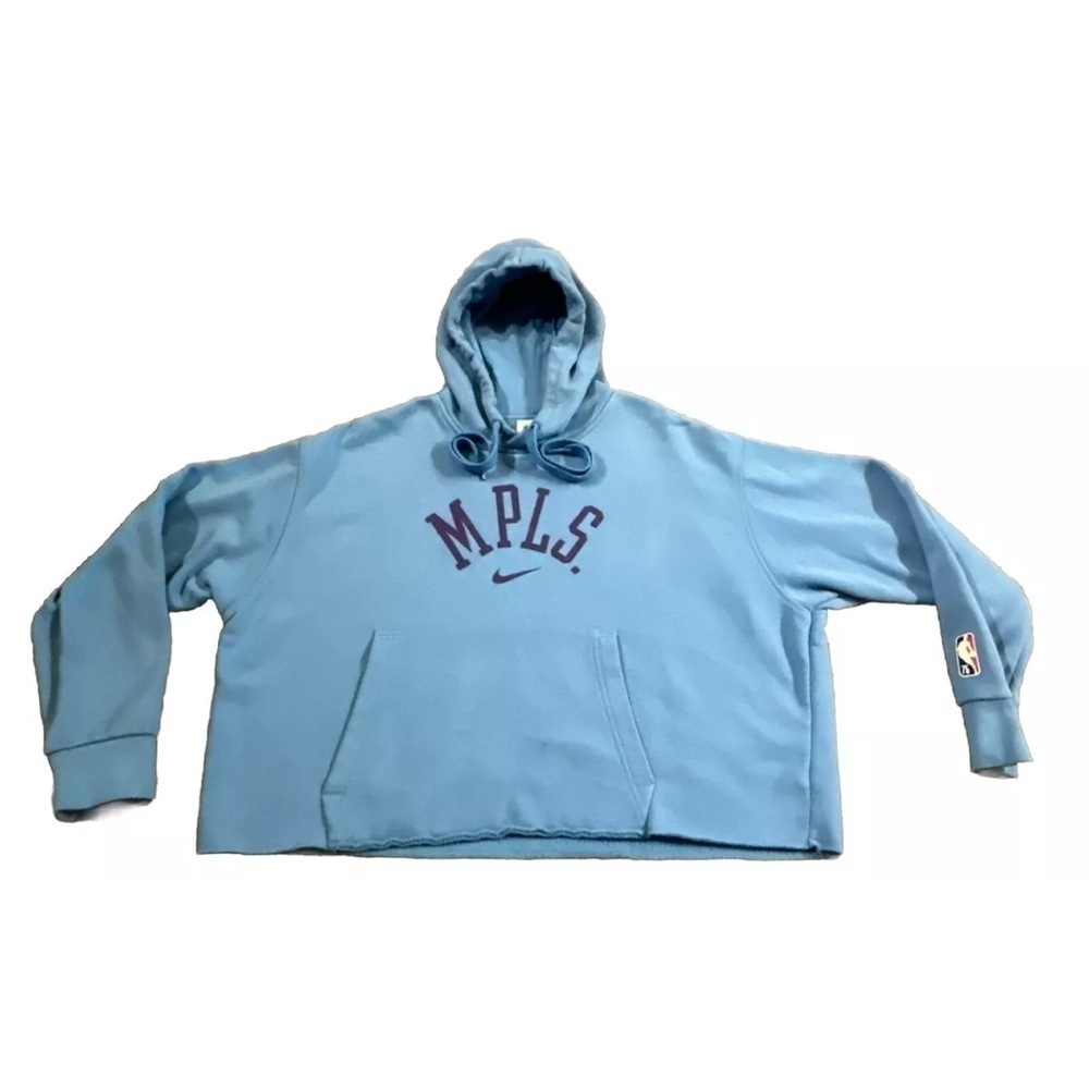 Lakers Nike Women 21/22 Throwback City Edition Cropped Hoodie Sweater Blue Large